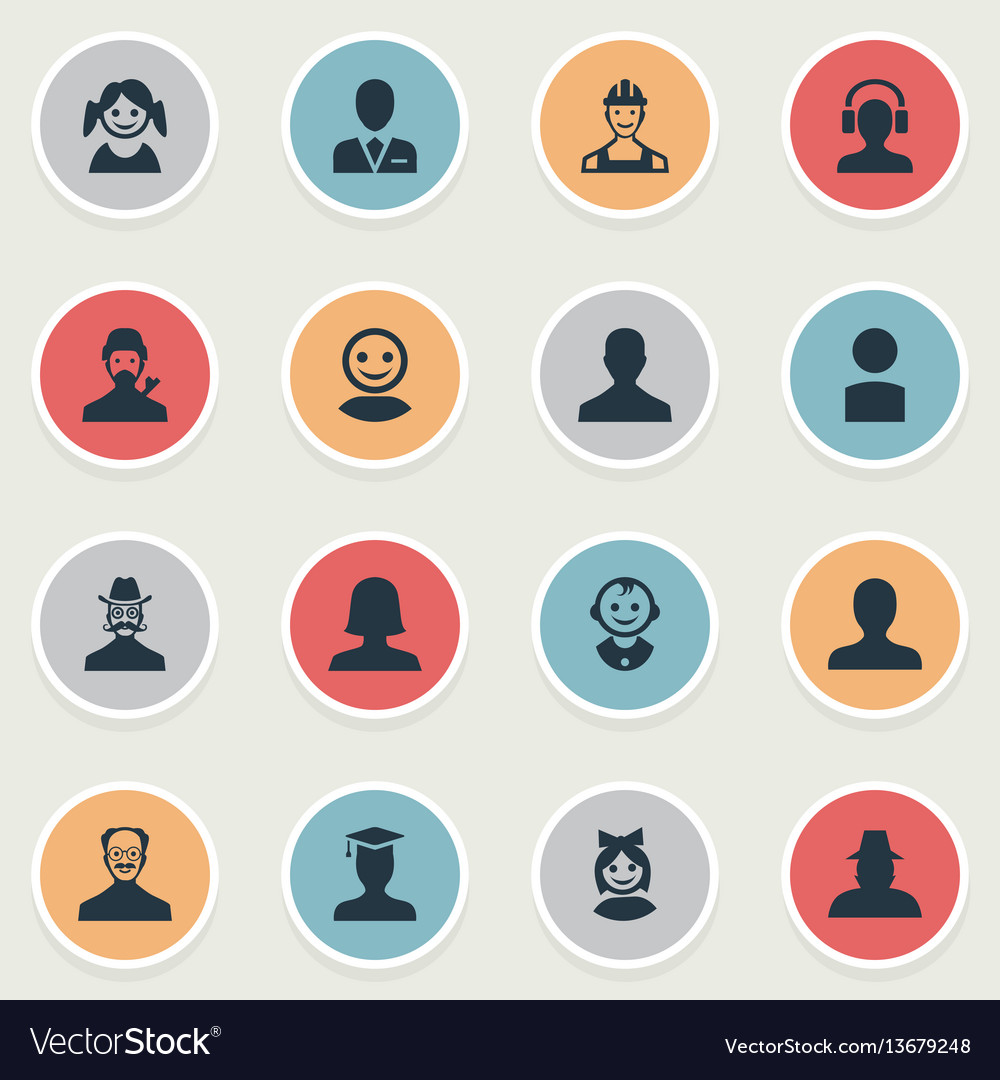 Set simple human icons