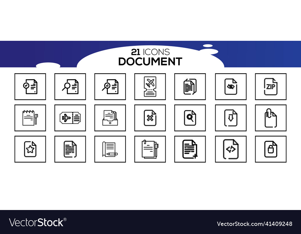 Simple set of document line icon
