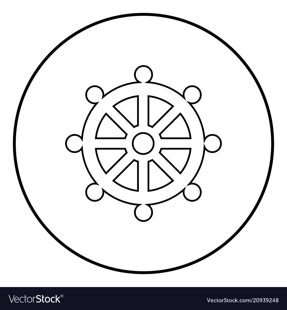 Symbol budhism wheel law religious sign icon