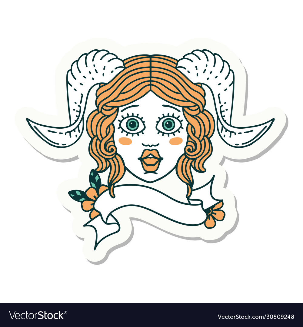 Tiefling character face sticker