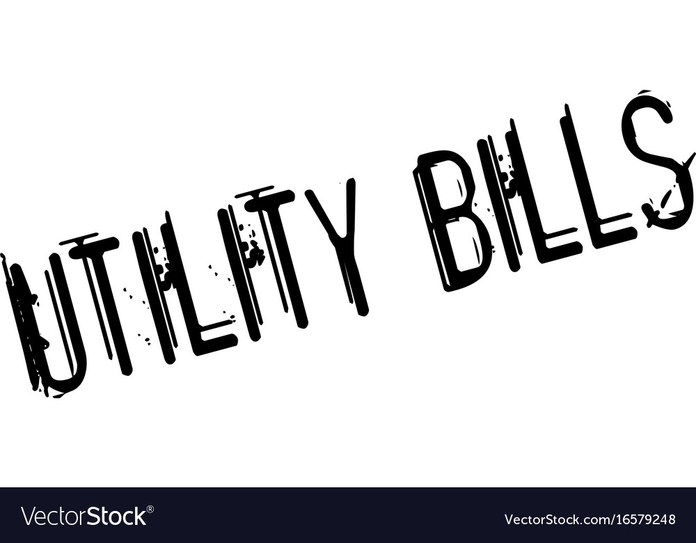 Utility bills rubber stamp