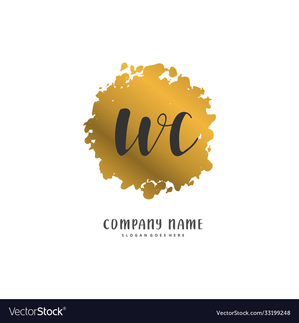 W c wc initial handwriting and signature logo Vector Image W c wc initial handwriting and signature logo