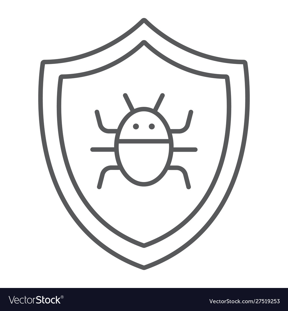 Antivirus thin line icon technology