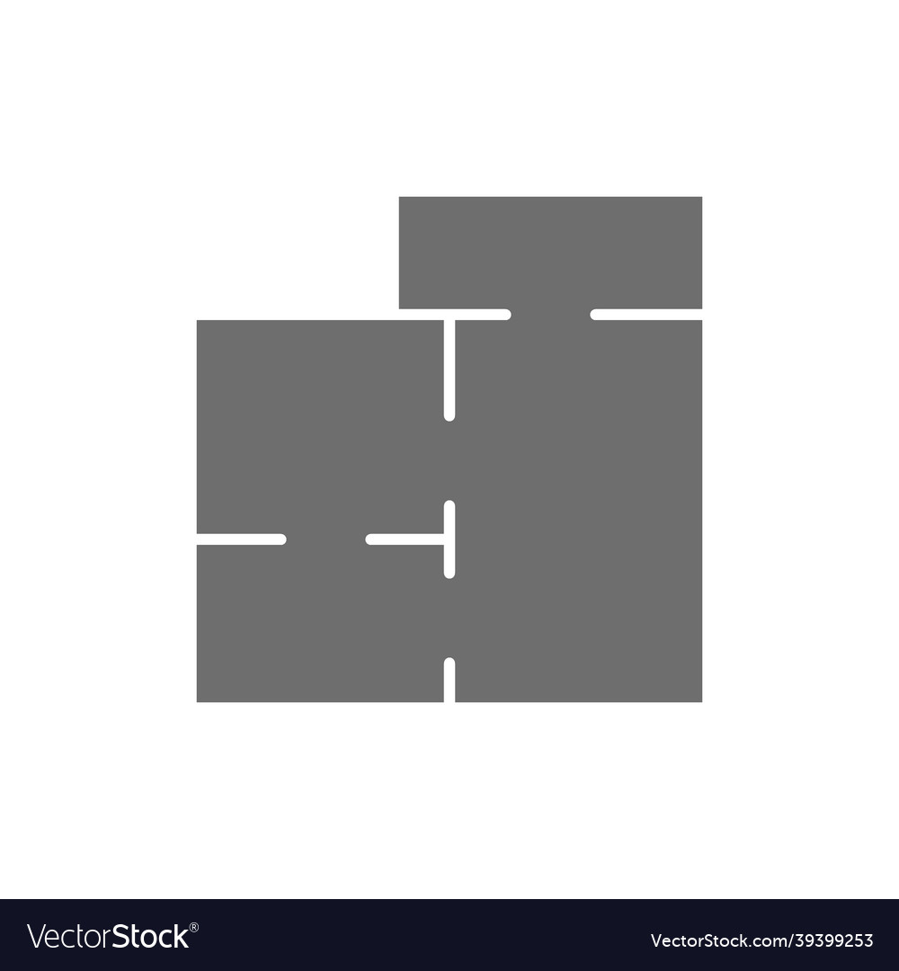 Apartment map house project floor plan grey icon