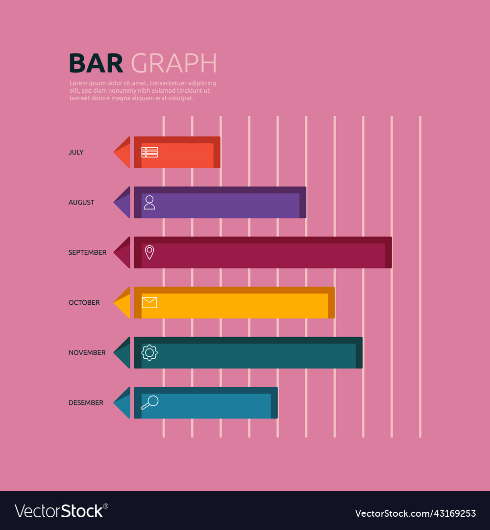 Bar graph chart statistic data infographic Vector Image