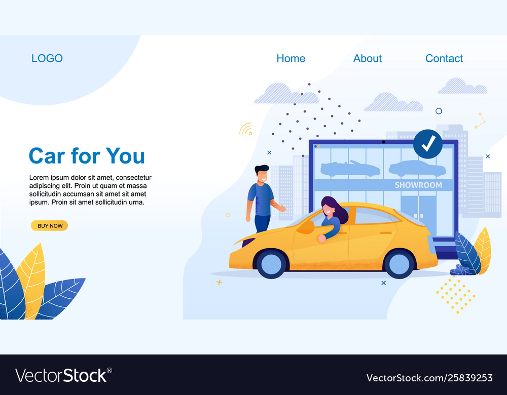 Car for you rental service buying in showroom