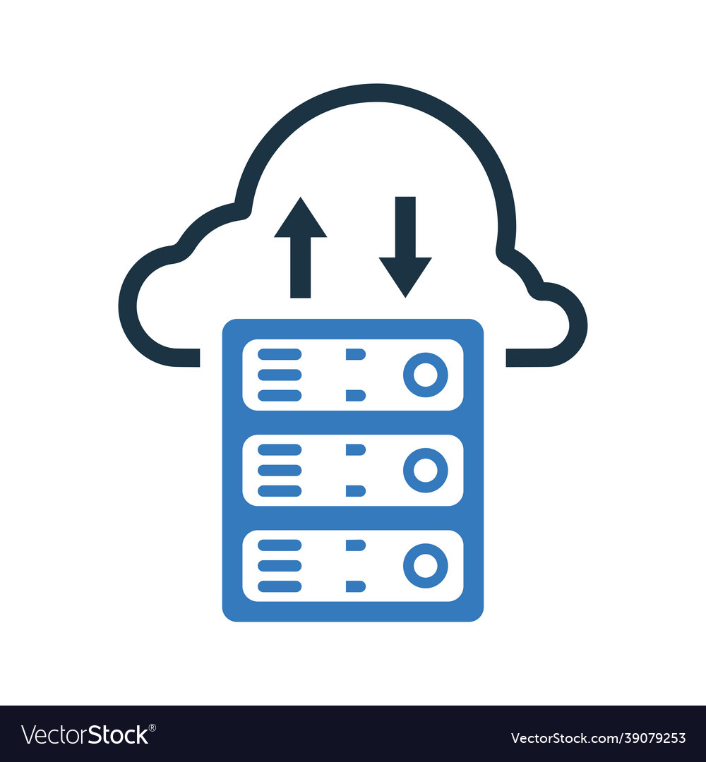 Cloud storage database server icon editable