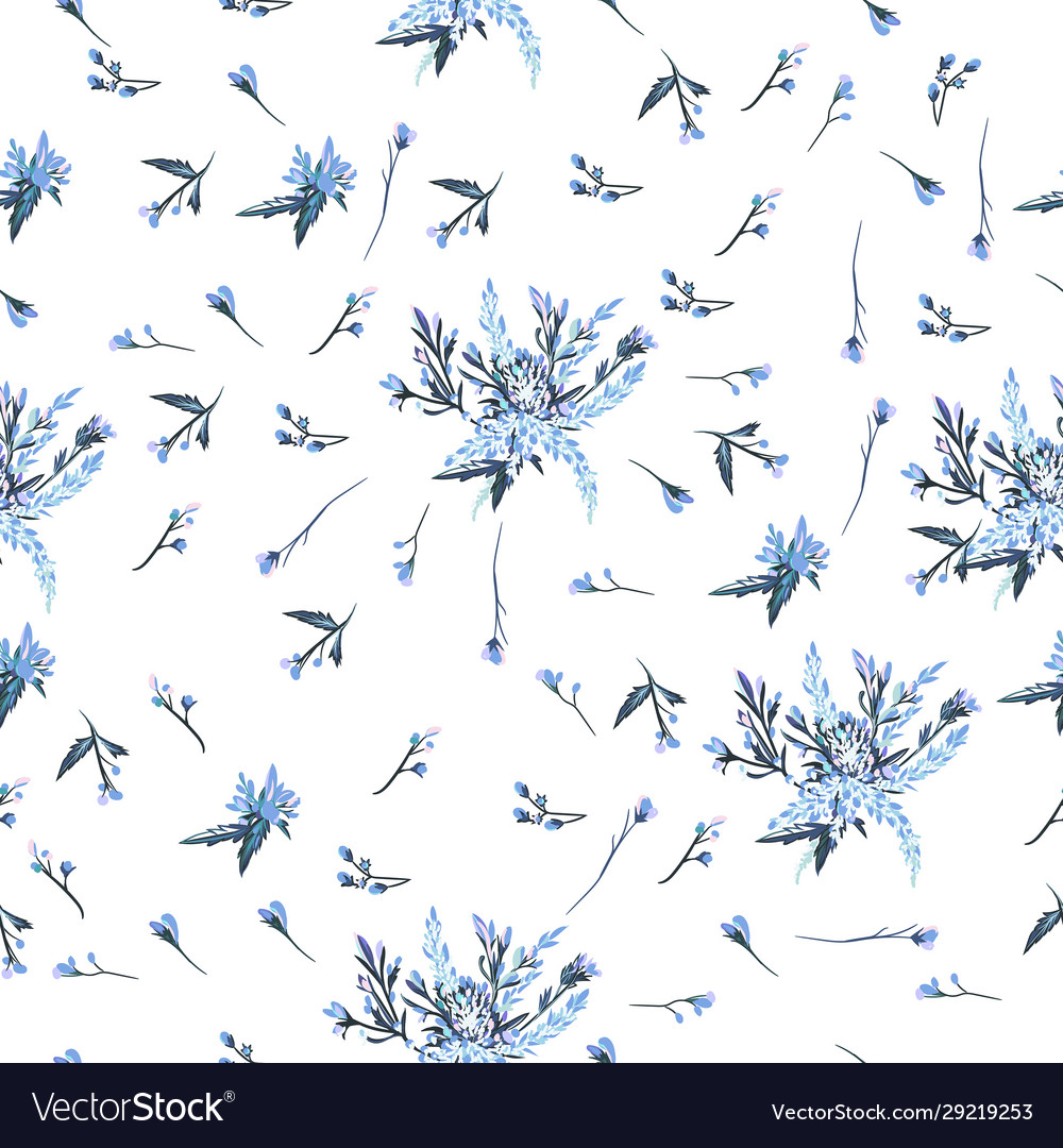Cute rustic pattern with flowers for design vector image Cute rustic pattern with flowers for design