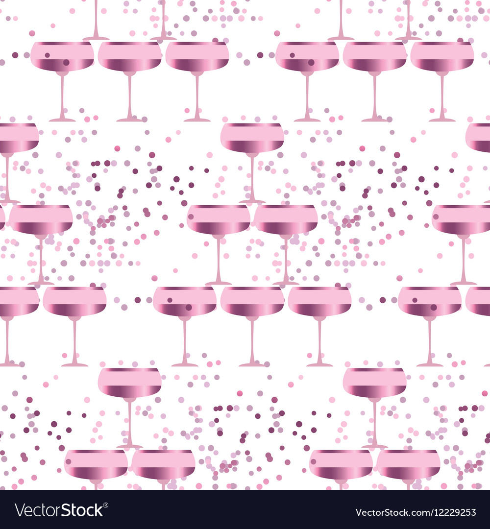 Elegant light seamless pattern with sparkling wine