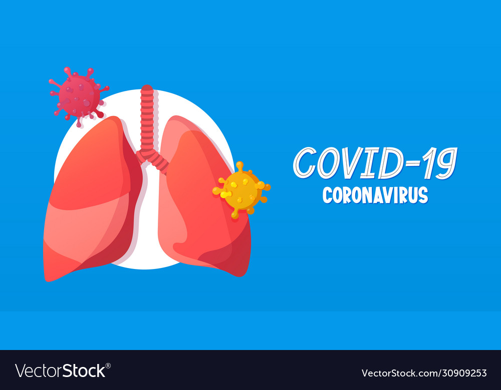 Human lungs covid-19 coronavirus disease banner Vector Image