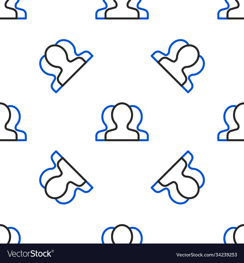 Line users group icon isolated seamless pattern
