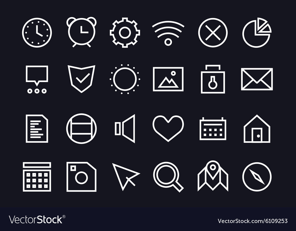 Outline ui user interface technology black