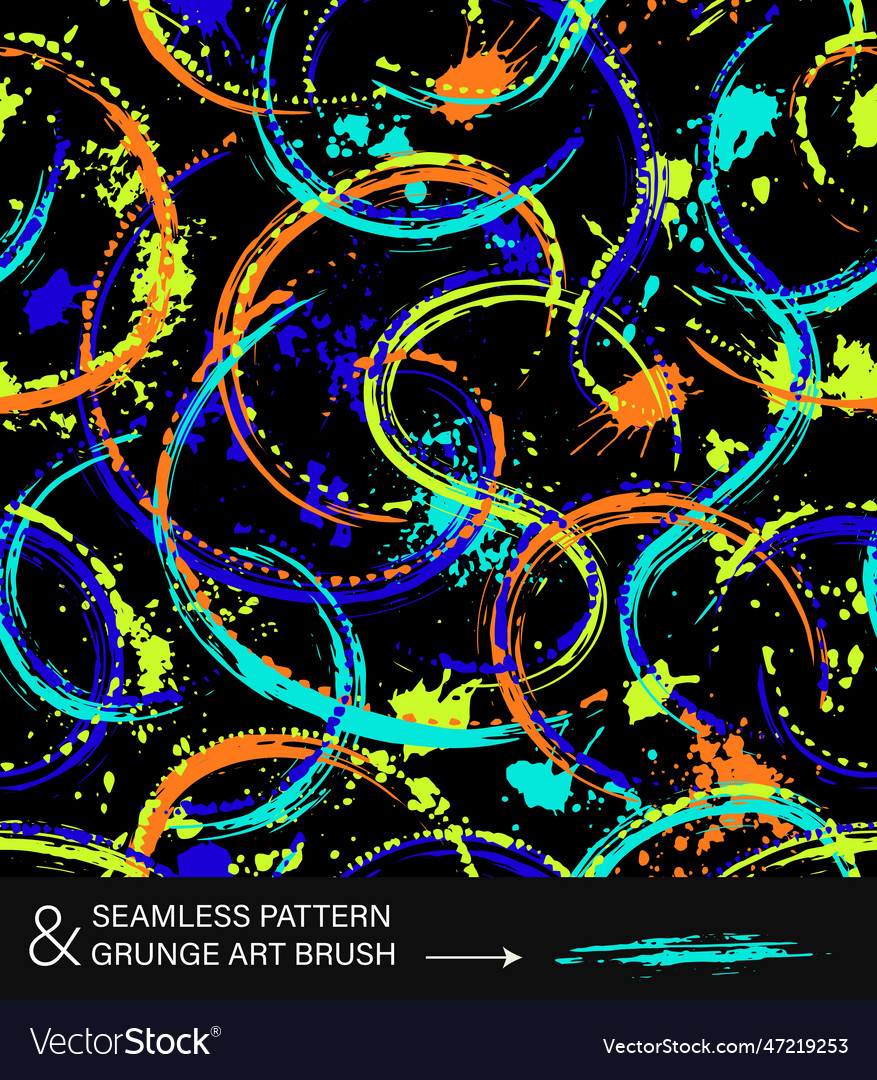 Pattern with abstract wavy lines splatter paint