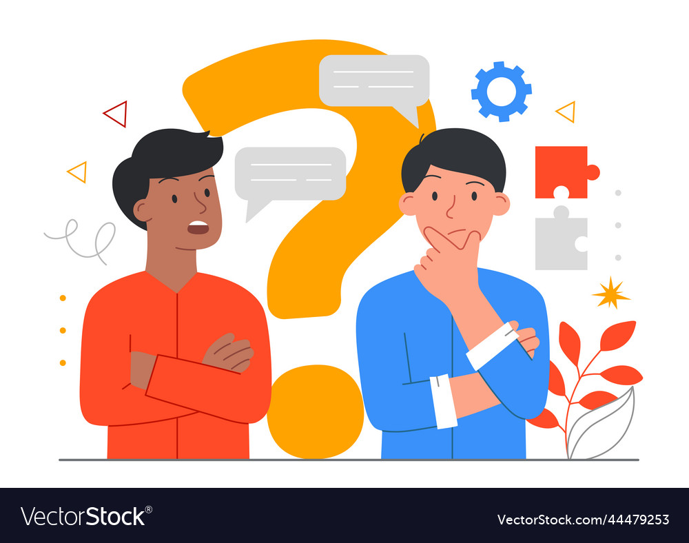 People asking questions Royalty Free Vector Image