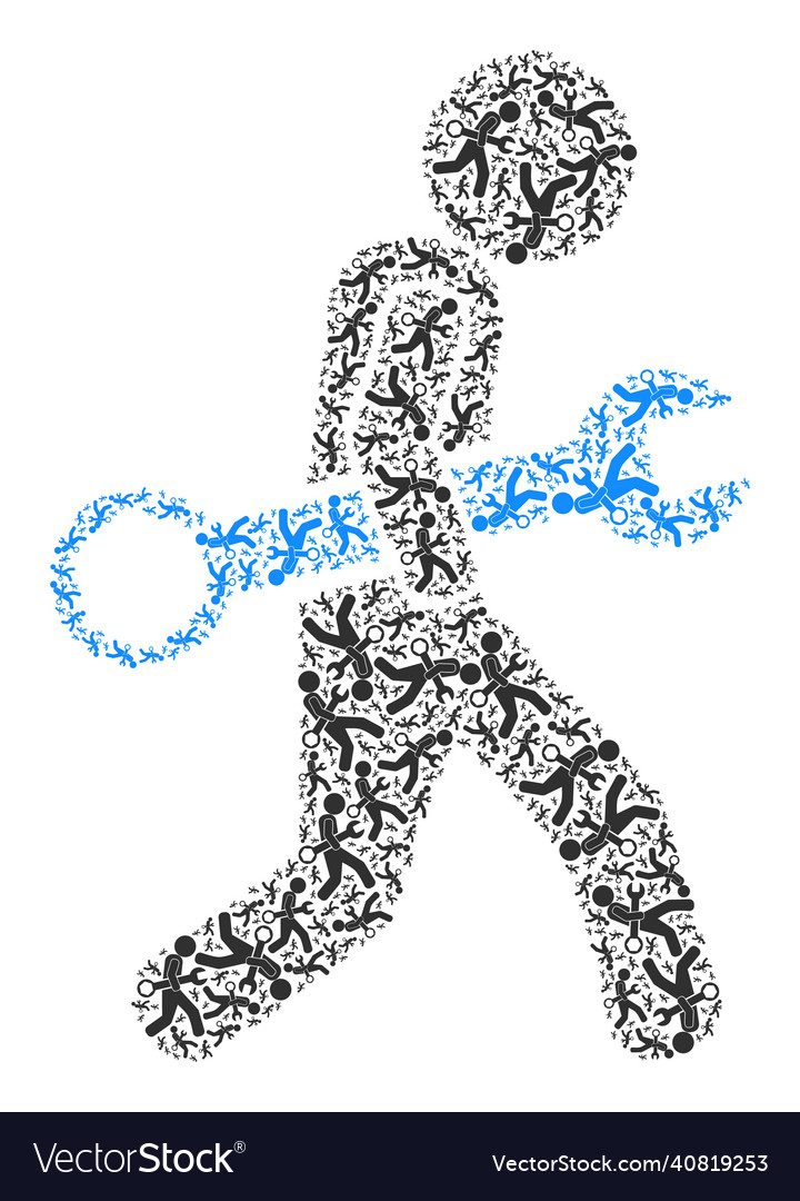 Serviceman recursion icon mosaic of self icons Vector Image Serviceman recursion icon mosaic of self icons