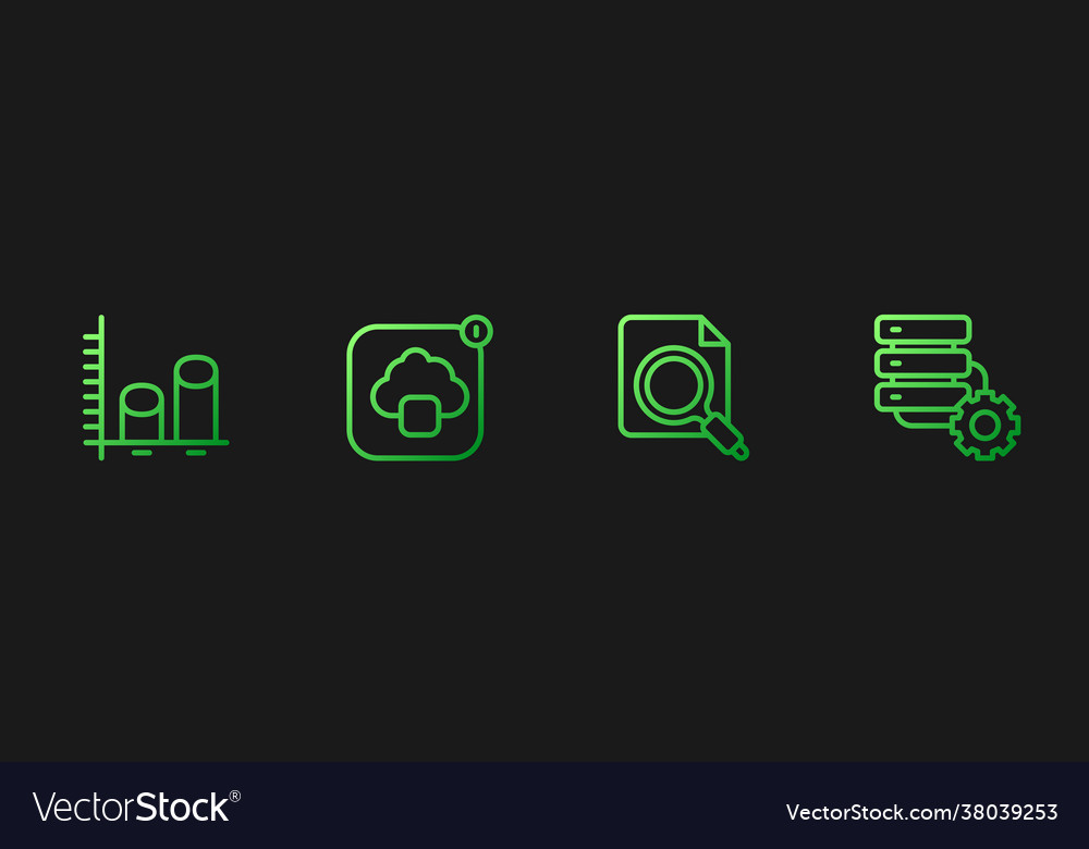 Set line search concept with folder data analysis vector image Set line search concept with folder data analysis