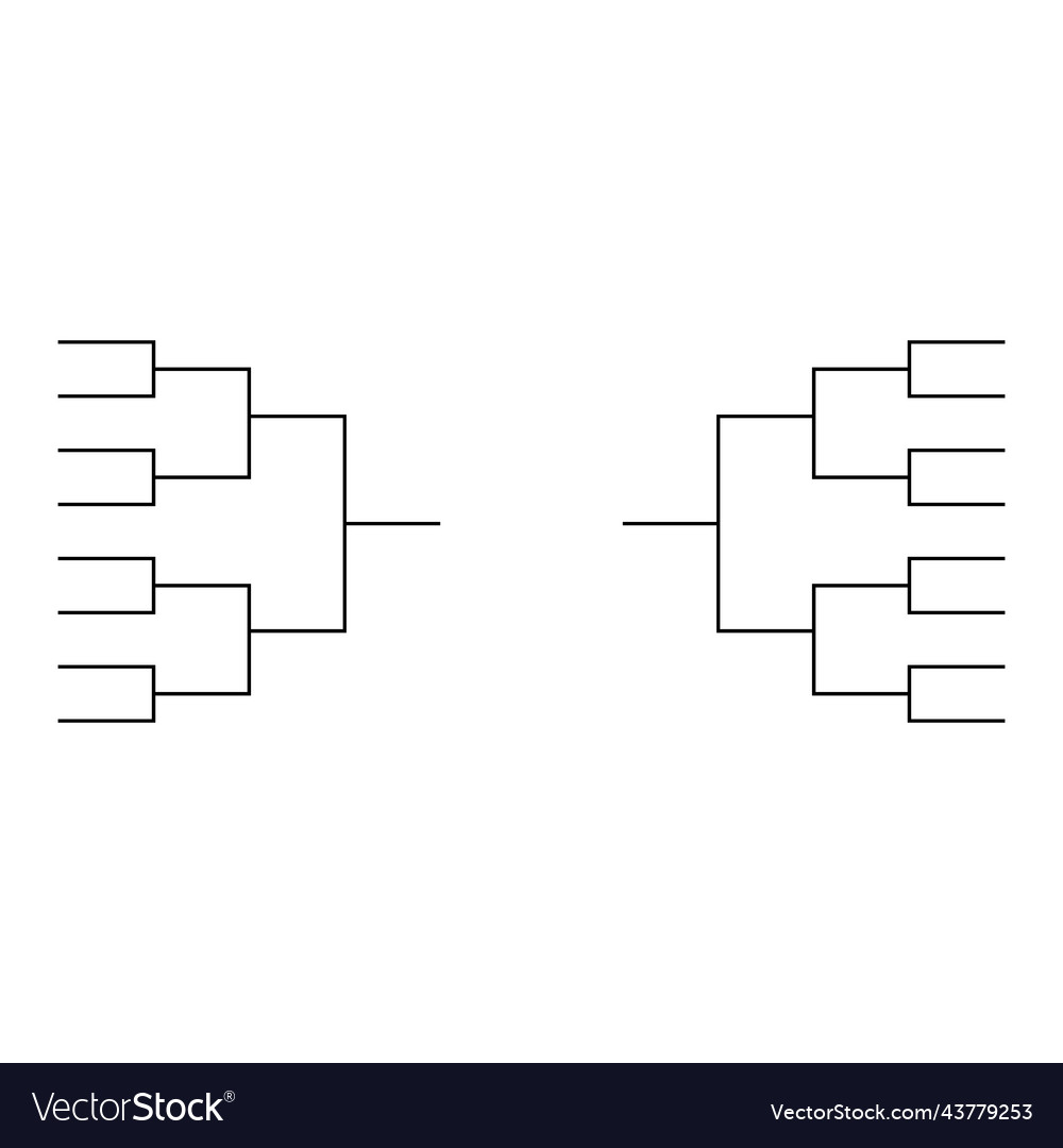 Set of bracket sport tournament blank elimination