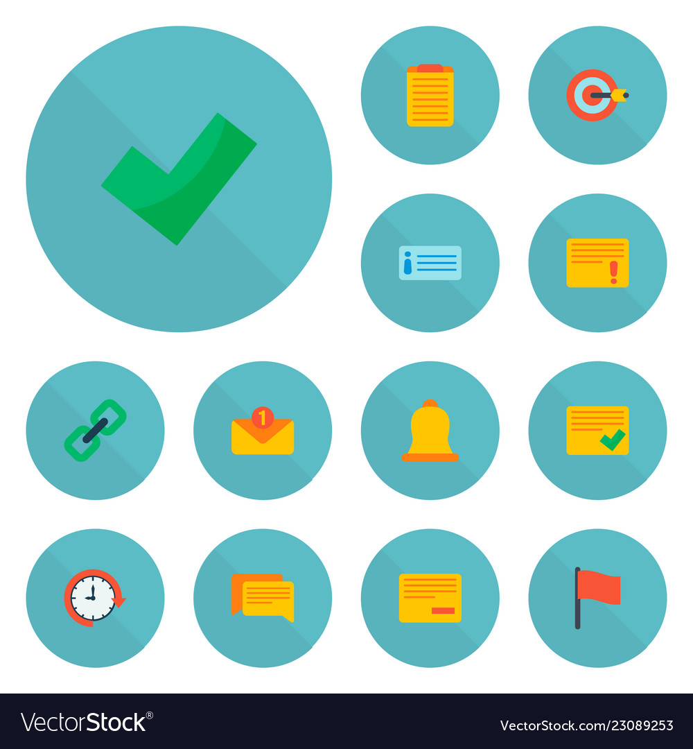 Set task manager icons flat style symbols vector image Set task manager icons flat style symbols