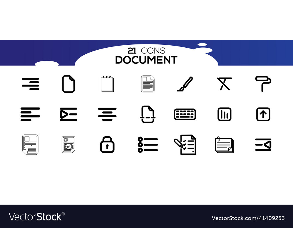 Simple set of document line icon