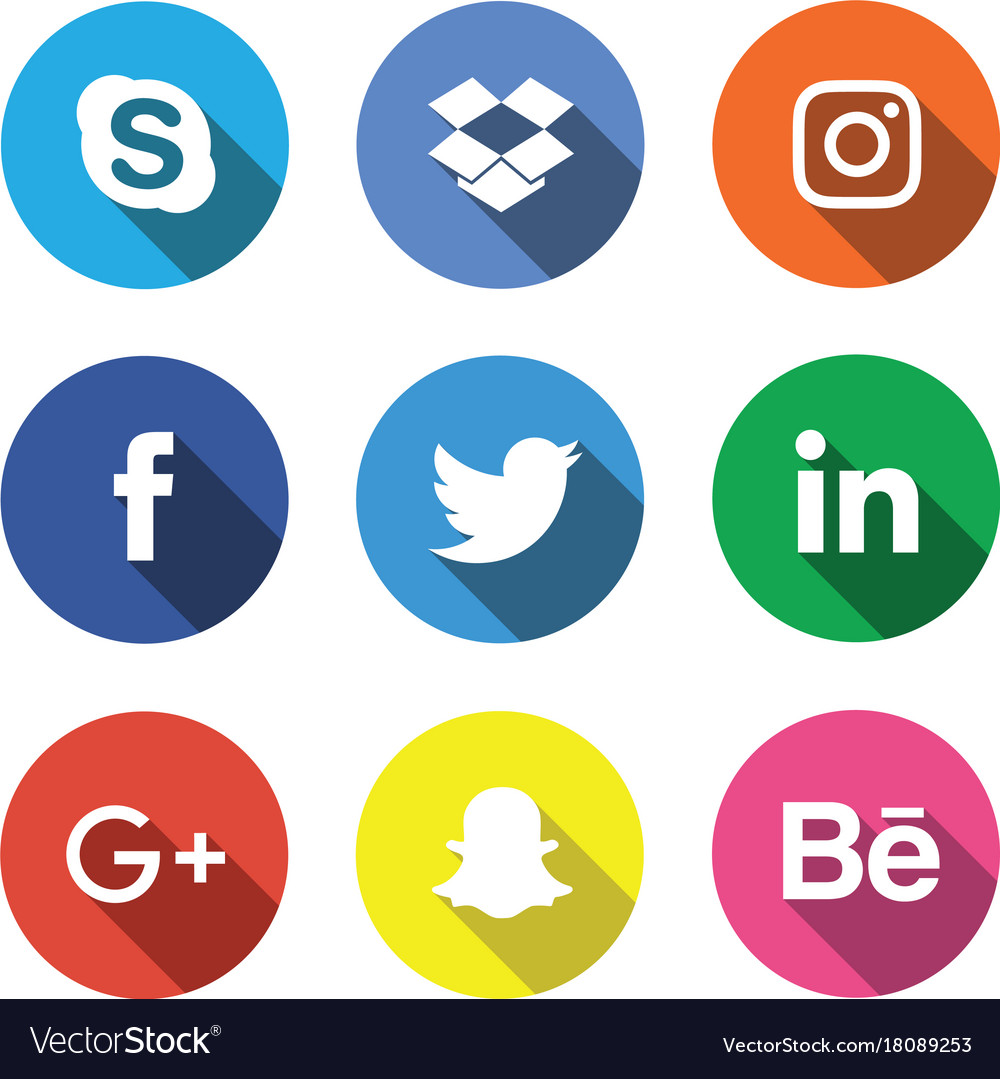 Social media icon set Royalty Free Vector Image