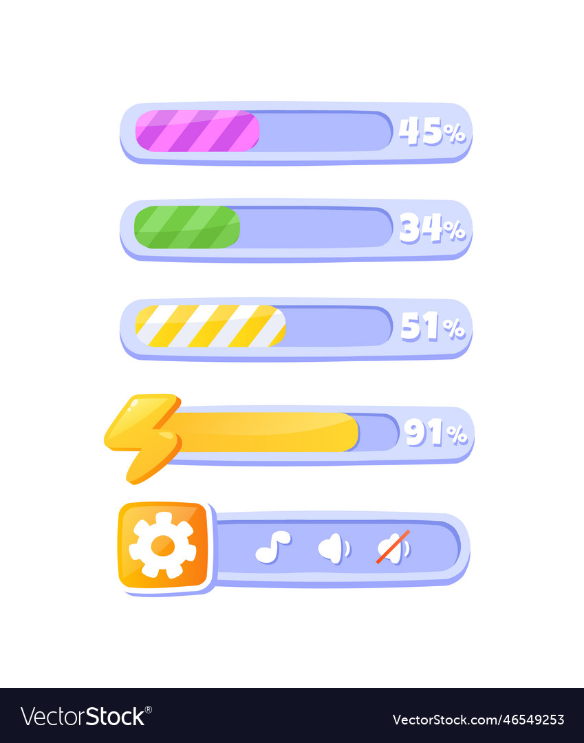 Ui bars for game set vector image Ui bars for game set