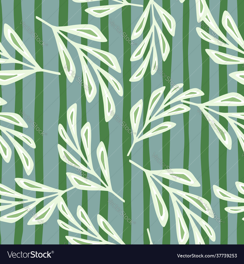 White random geometric foliage abstract branches Vector Image