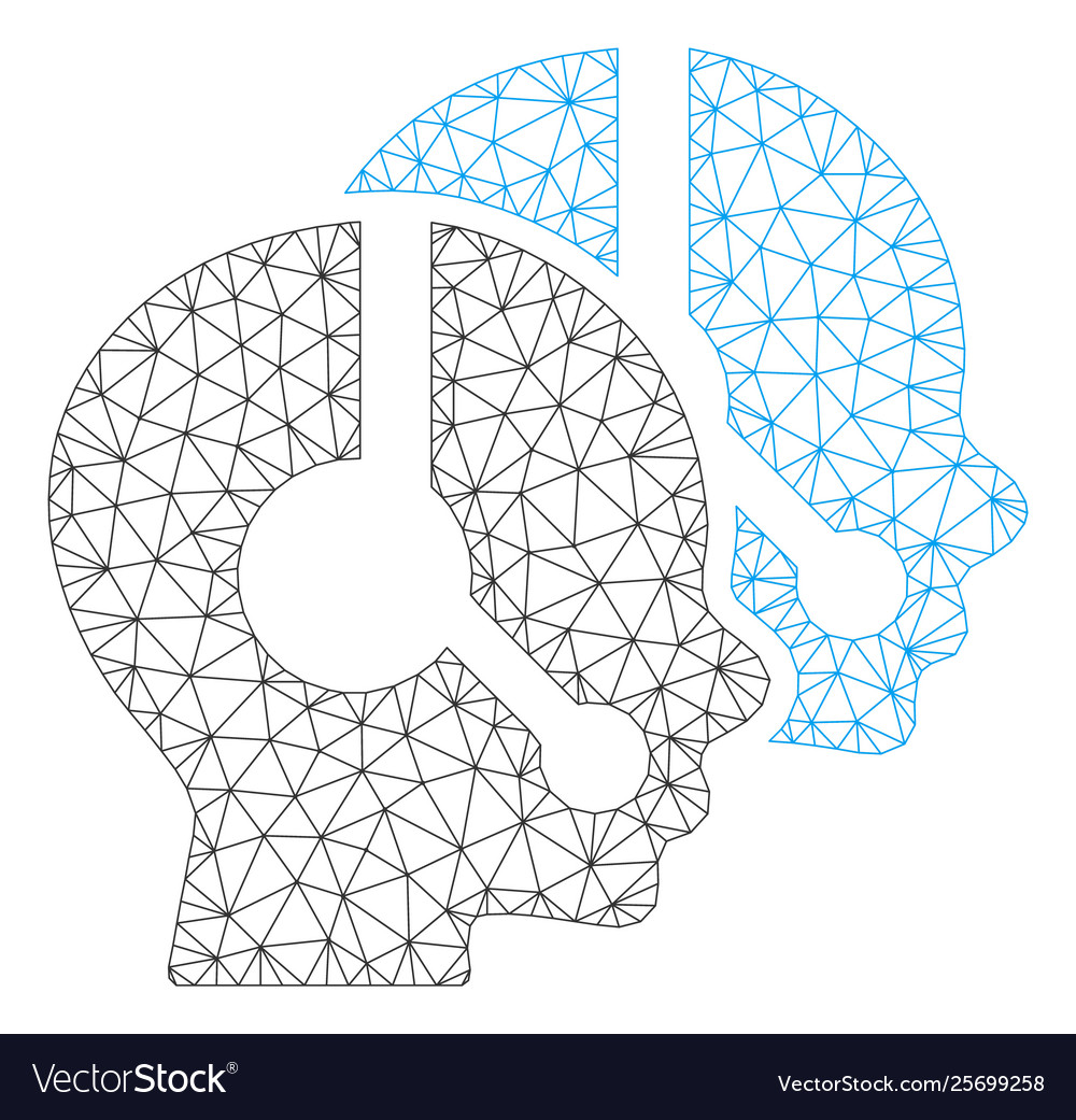 Call center operators polygonal frame mesh vector image Call center operators polygonal frame mesh
