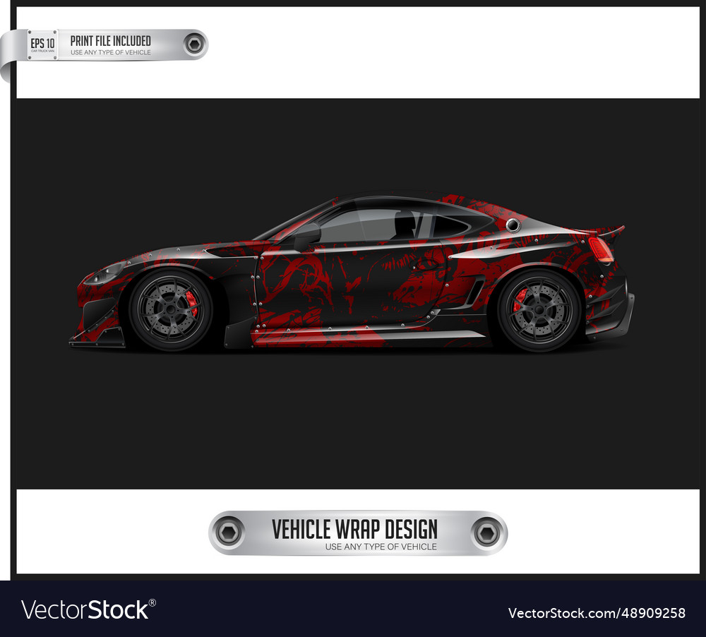 Custom car wrap pattern wrap design Royalty Free Vector