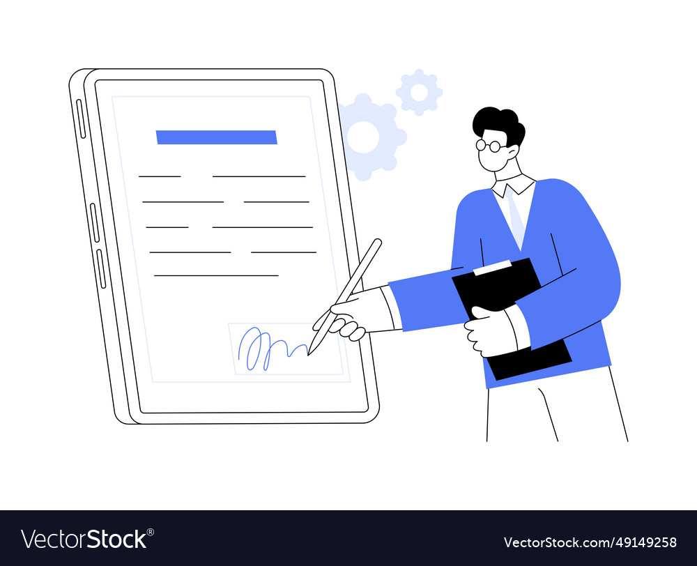 Electronic signature software abstract concept