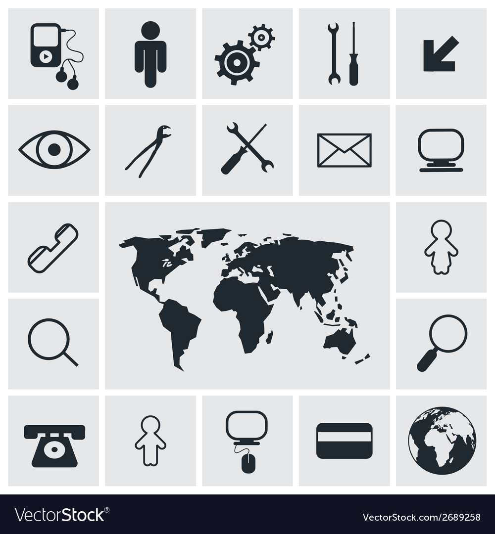 Flat design square icons set
