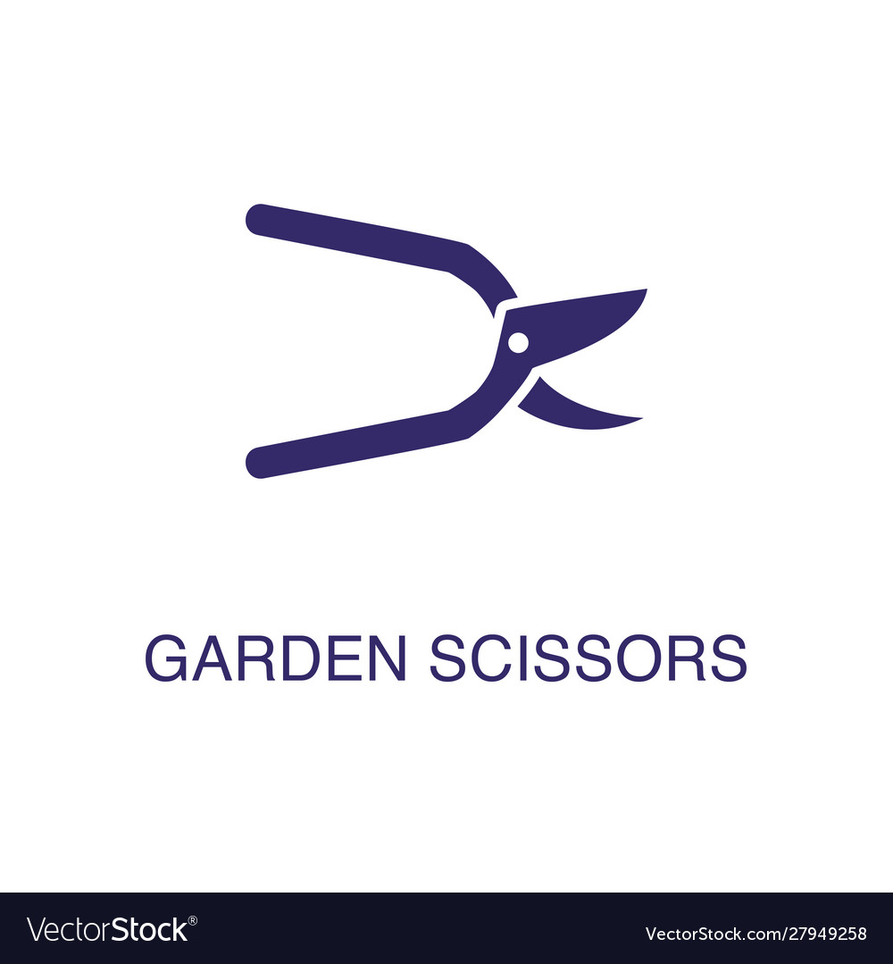 Garden scissors element in flat simple style