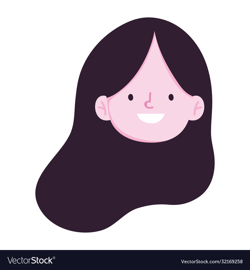 Girl face character cartoon isolated icon design Vector Image