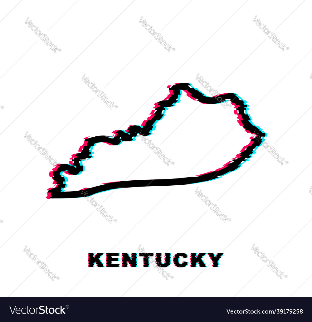 Glitch icon map of the state kentucky from Vector Image