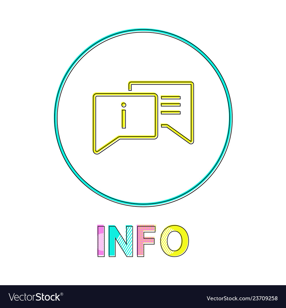 Info in linear outline style vector image Info in linear outline style