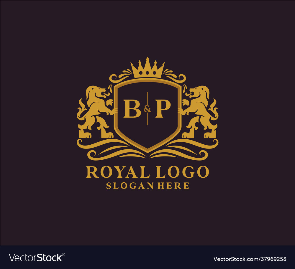 Ursprüngliche bp Buchstabe lion königliche Luxus-Logo Vorlage