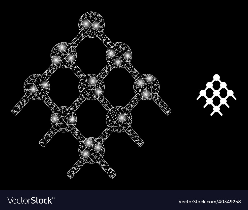 Mesh net grid dots with light constellation vector image Mesh net grid dots with light constellation