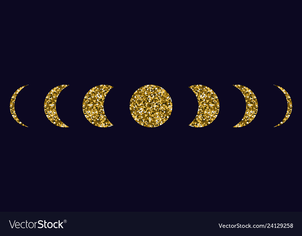 Moon phases icons set Royalty Free Vector Image