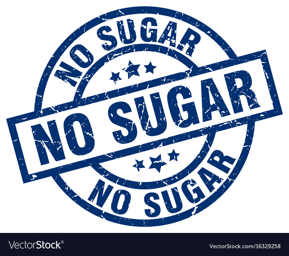 No sugar blue round grunge stamp