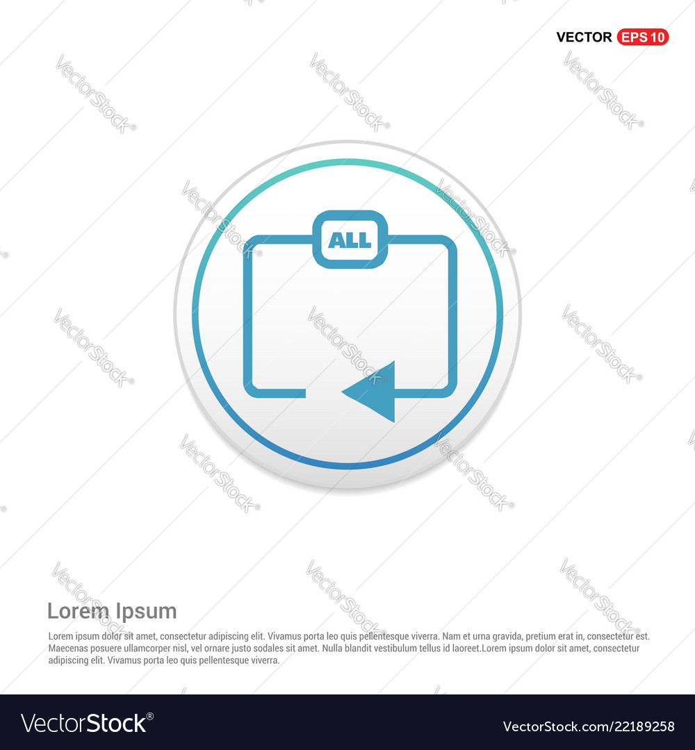 Refresh all icon - white circle button vector image Refresh all icon - white circle button