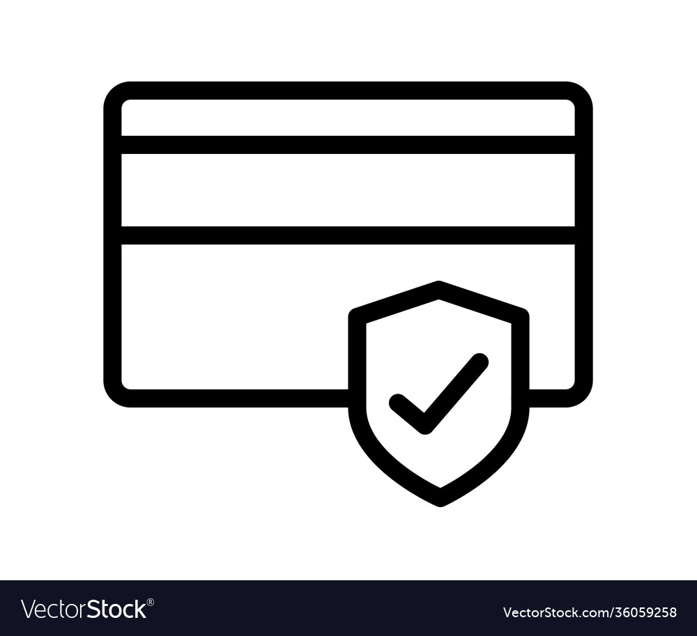 Secure credit card transaction single isolated vector image Secure credit card transaction single isolated