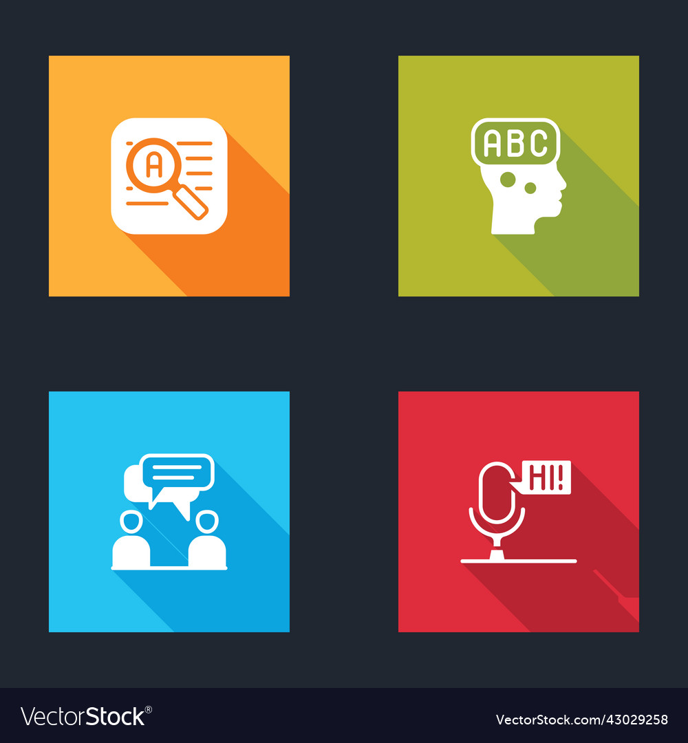 Set translator learning foreign languages two Vector Image Set translator learning foreign languages two