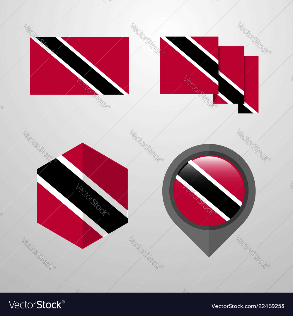 Trinidad and tobago flag design set