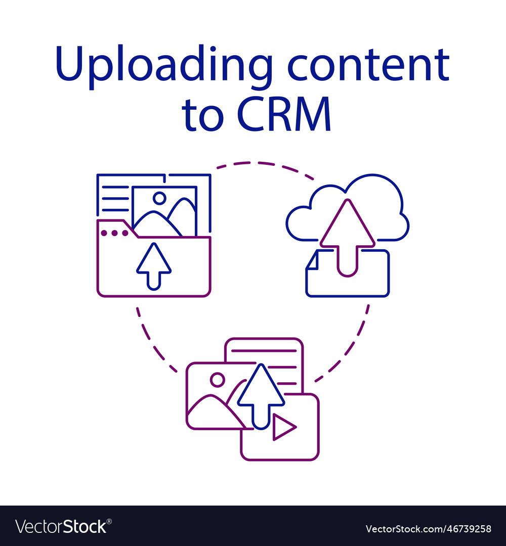 Uploading content simple set cms concept icon vector image Uploading content simple set cms concept icon