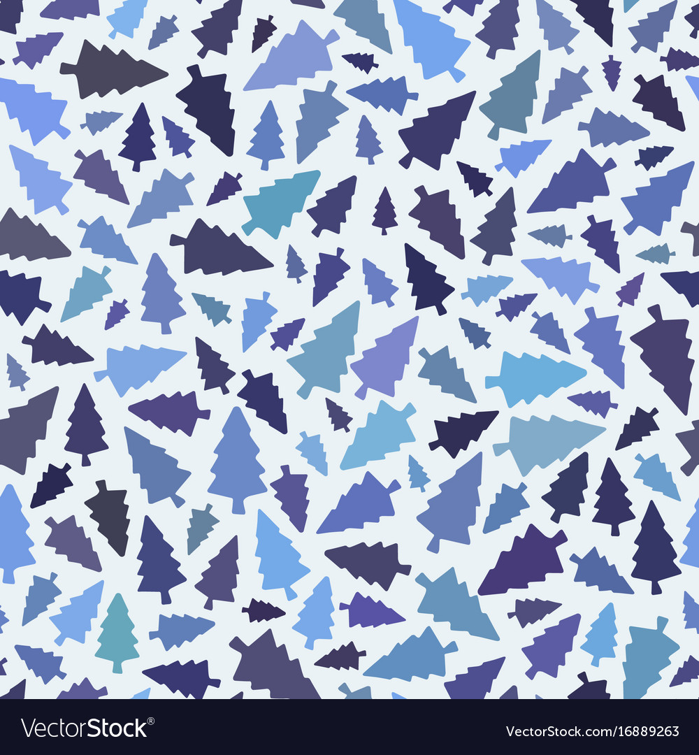 Christmas seamless pattern with colorful fir trees