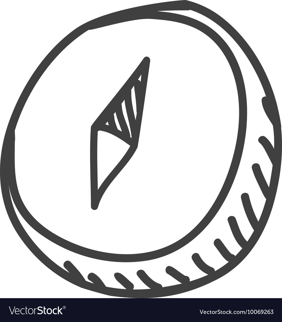 Compass icon sketch and science design