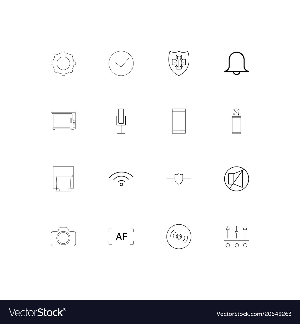 Devices simple linear icons set outlined