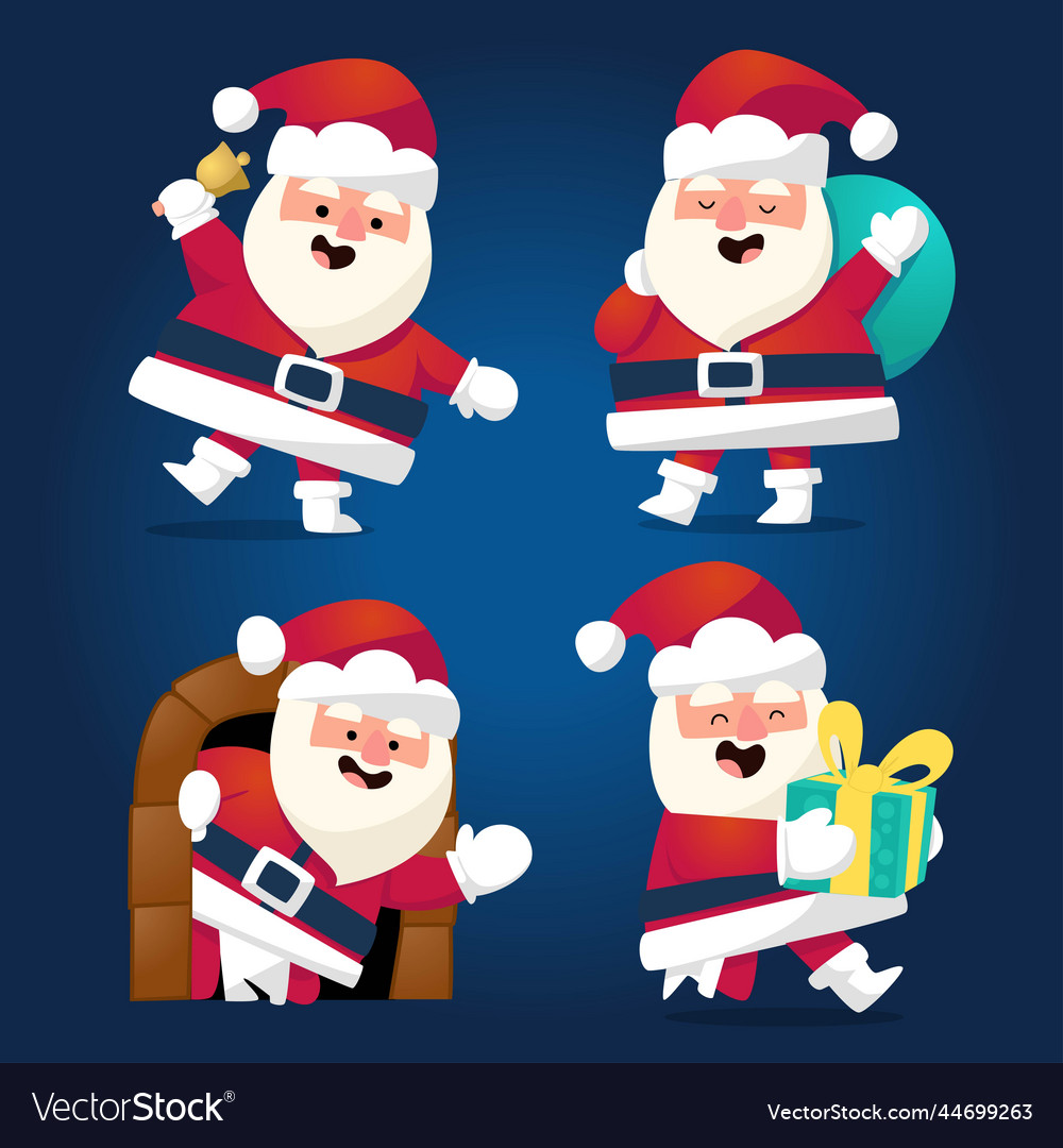 Hand drawn santa claus character collection design