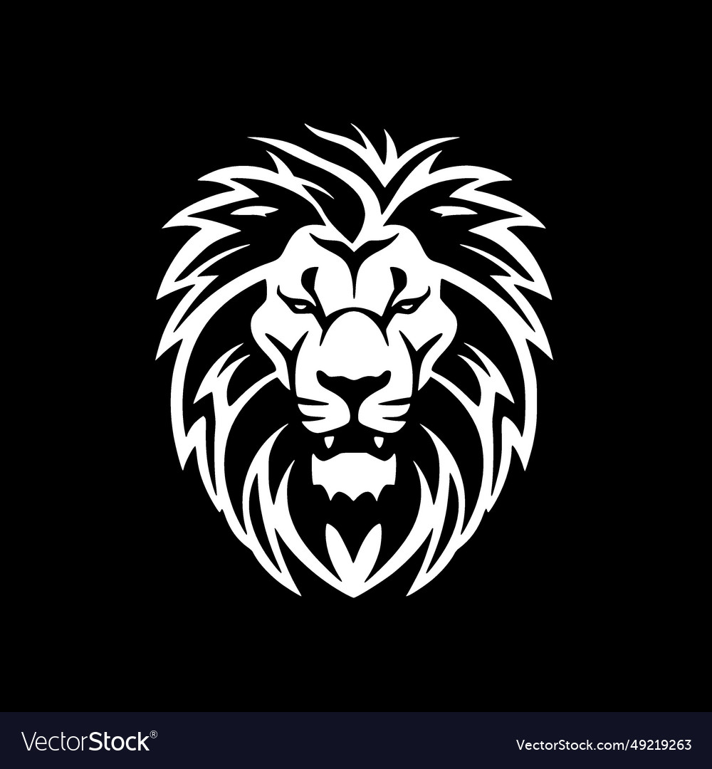 Lion - black and white Royalty Free Vector Image