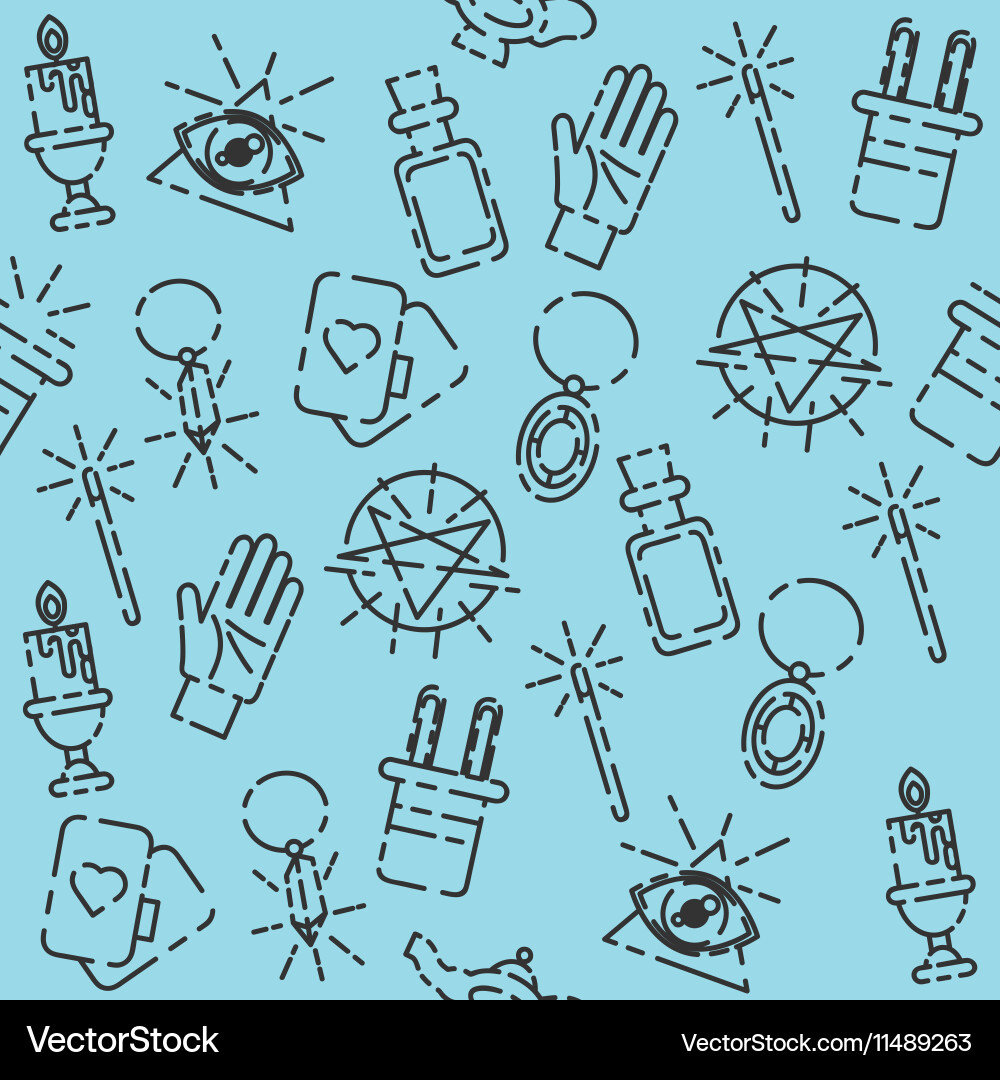 Magic Pattern Outline Magic set pattern Royalty Free Vector Image - VectorStock