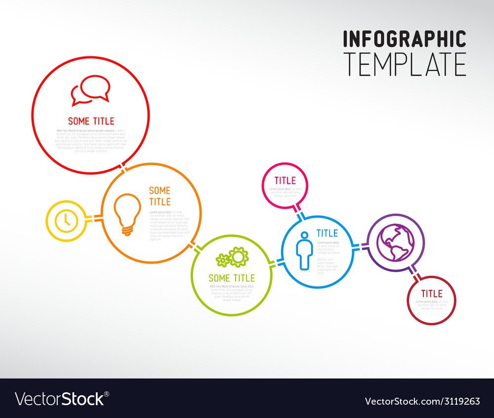 Modern infographic report template made from lines